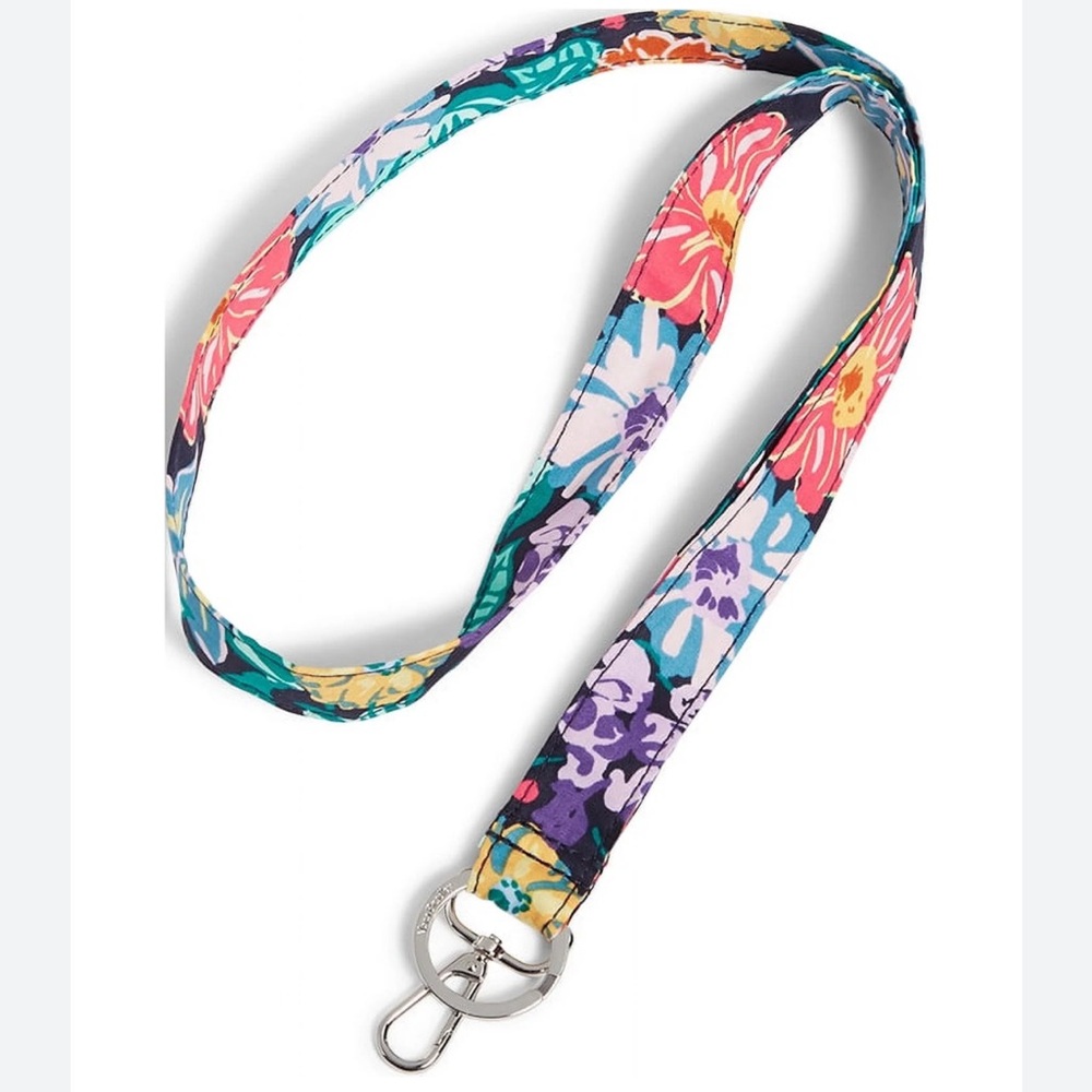 Vera Bradley “Happy Blooms” Lanyard with Keyring & Clip